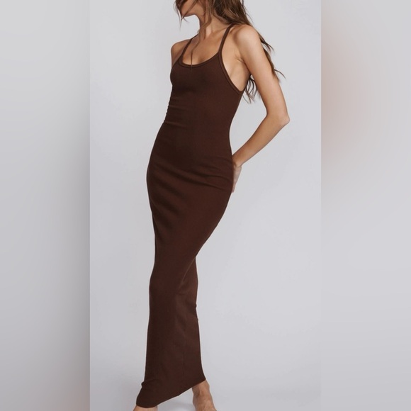 Eterne Brown Tank Maxi Dress in Chocolate Brown size Small - Picture 1 of 9